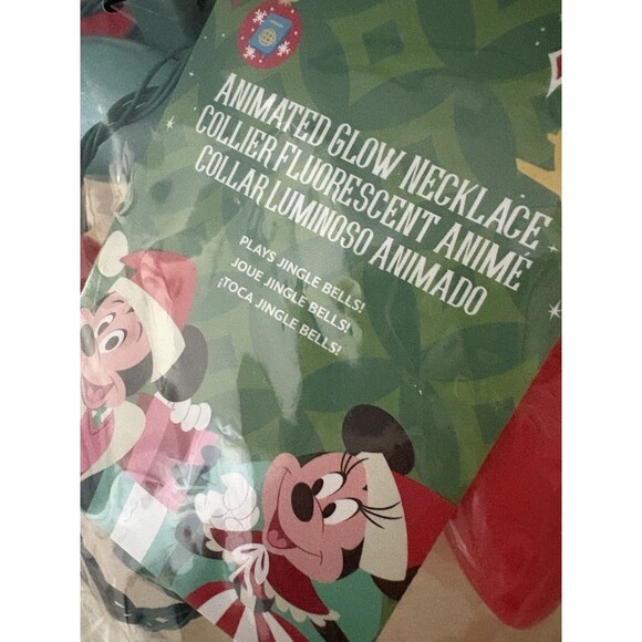 Disney Parks Mickey & Minnie Animated Glow Christmas Holiday Light-up Necklace - Picture 3 of 9